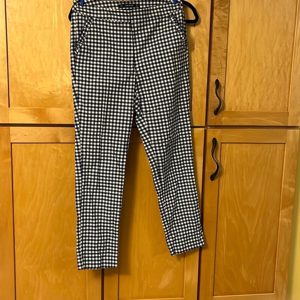 Zara Basic Size Medium Blue And White Gingham Pan… - image 1